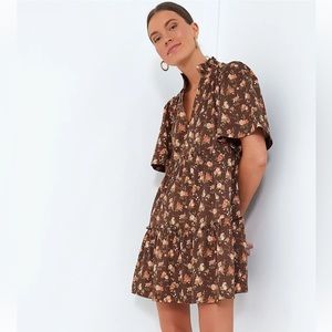 Tuckernuck Crawford Dress Rosewood Chintz Brown Floral Cottage XS NWT